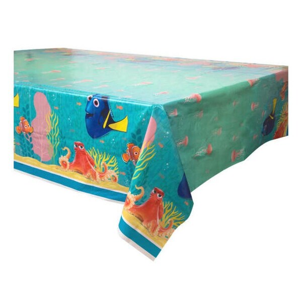 Disney Finding Dory  Rectangular Plastic Table Cover, 54" X 84" Birthday  Party Supplies