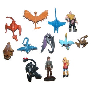 How to Train Your Dragon Birthday Cake Toppers 10 New Rubber Toy Figures Party Favor Cupcake Toppers