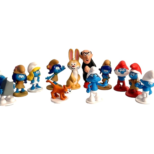 The Smurfs Cake Toppers 12 New Rubber Toy Figures Birthday  Party Favor Supplies Cupcake Toppers Loot Goody Bag Fillers