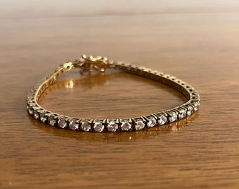 Vintage Cubic Zirconia Infinity Loop Tennis Bracelet - 925  display picture 3