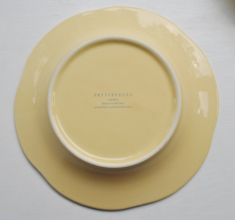 Vintage Pottery Barn Emma Yellow Soup or Pasta Bowls Set of 4 Etsy