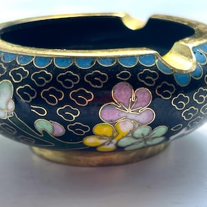 Antique Chinese Enamel Cloisonne Ashtray