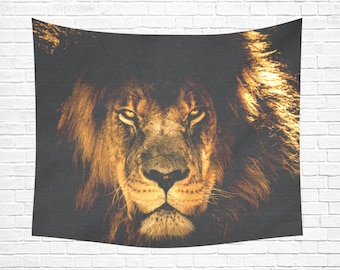 African Lion Wall Tapestry 60"x 51"