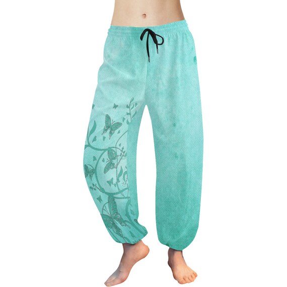 Sea Green Butterfly Women's Harem Pants 