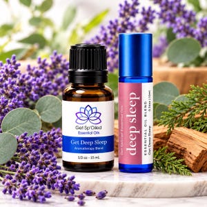 Deep Sleep Essential Oil Kit with Diffuser Blend and Roll On Sleep Gift Set