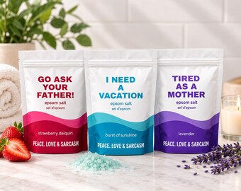 Funny Bath Gift Set for Mom, Epsom Salts, Relaxation Kit for Her