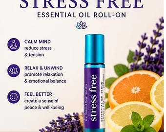 Stress Relief Essential Oil Roll-On – Invigorating Aromatherapy Blend