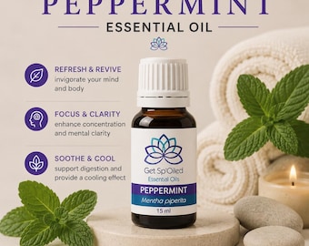 Peppermint Essential Oil | 100% Pure Peppermint | Aromatherapy | Diffuser Blend | Refreshing Mint | 15 mL
