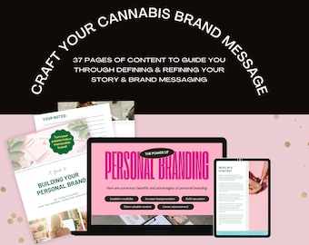 Ultimate Cannabis Branding Workbook I Done for You Instant Download Print and Fill DIY Guide to branding cannabis business 420 Influencer