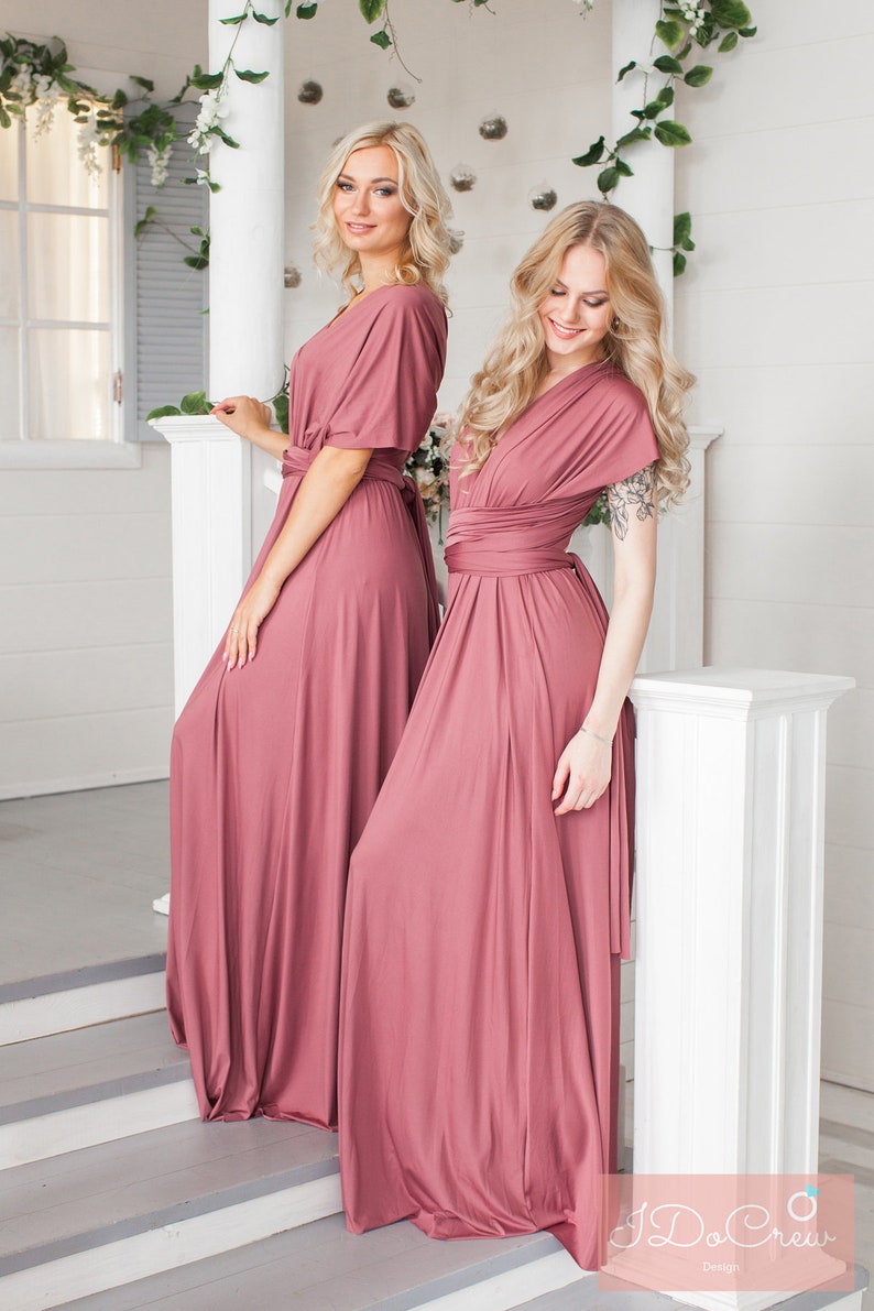 dusty rose convertible dress