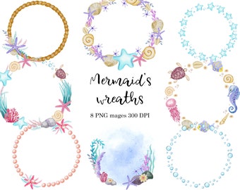 Free Free 285 Mermaid Wreath Svg SVG PNG EPS DXF File