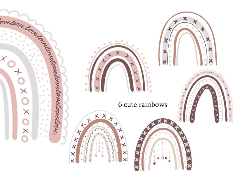 Download Rainbow Boho SVG clipart in trendy warm colors PNG and EPS ...