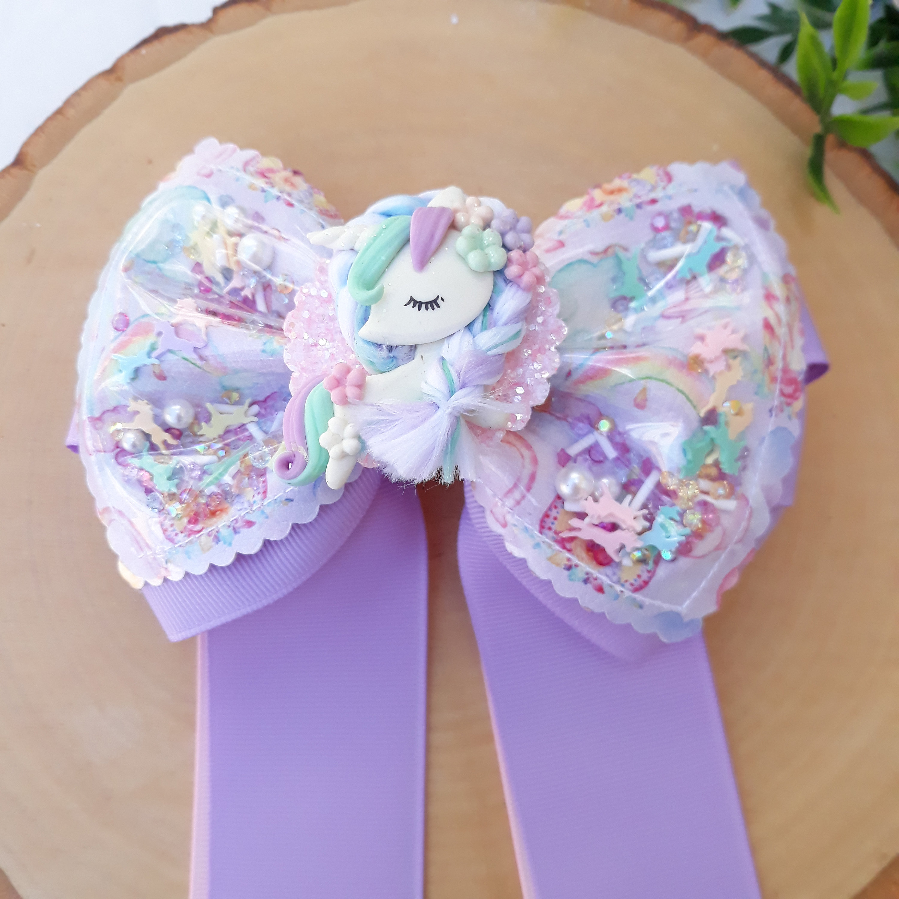 Purple Unicorn Hair Bow Unicorn Bow Unicorn Gift for Girls Etsy