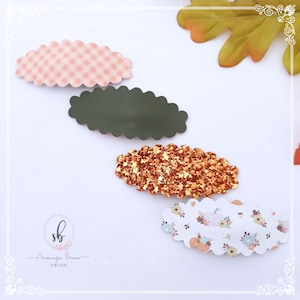Fall hair snap clips, Glitter hair clips, Toddler girls snap clips, Baby hair clips, Scalloped snap clips, Hair clips set, Stocking suffers,