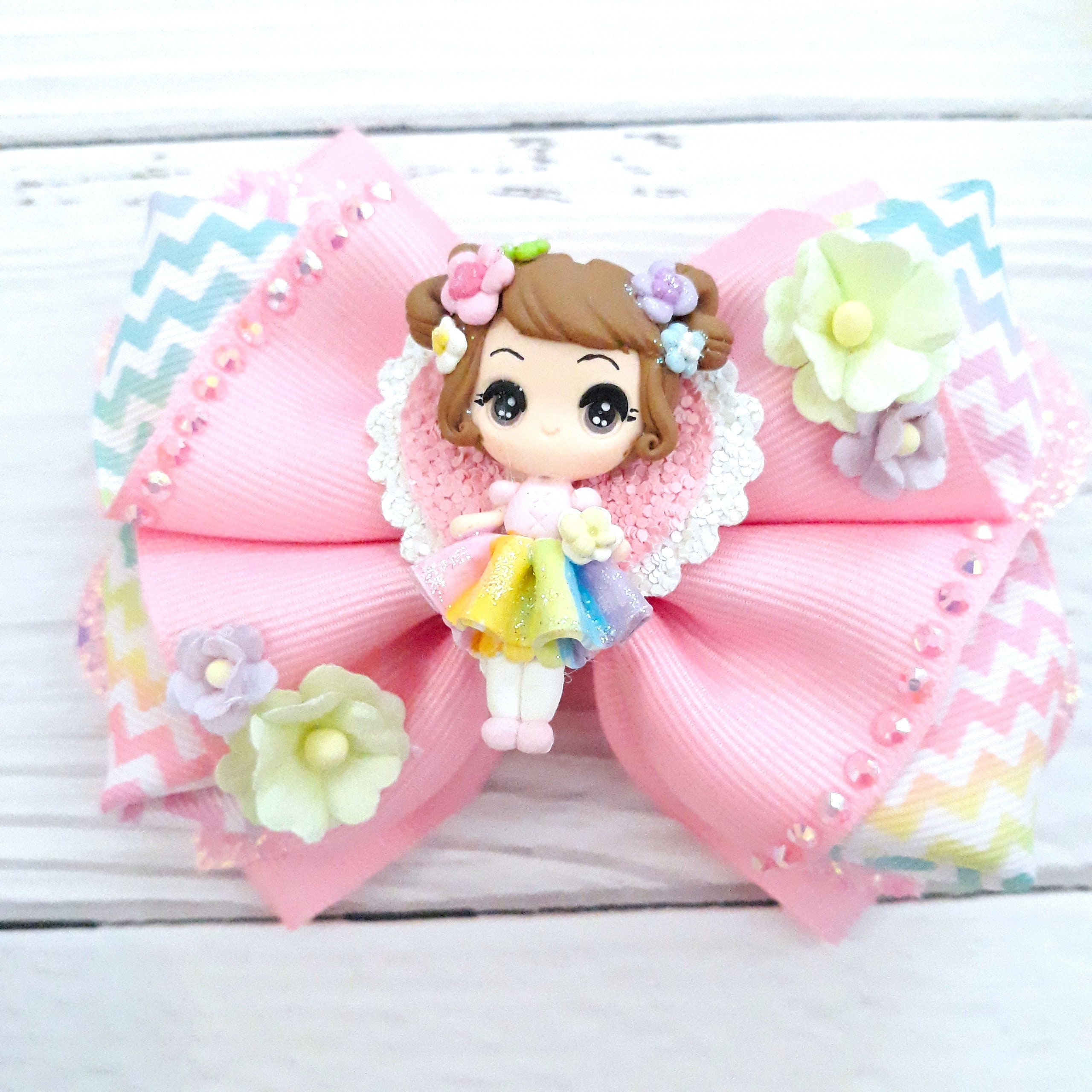 NEW Oversized Baby Pink Tulle Hair Bow Barrette OOAK Amazon.com : SAWINDA White Lace Hair Bows Pink Rose Hair  main image 2