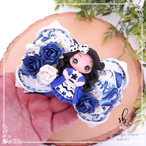 El Salvador hair bow, Mexican hair bow, Blue and white bow, Blue Mexican bow, Fiesta hair bow, Hair bow for girls, Hispanic heritage bow,