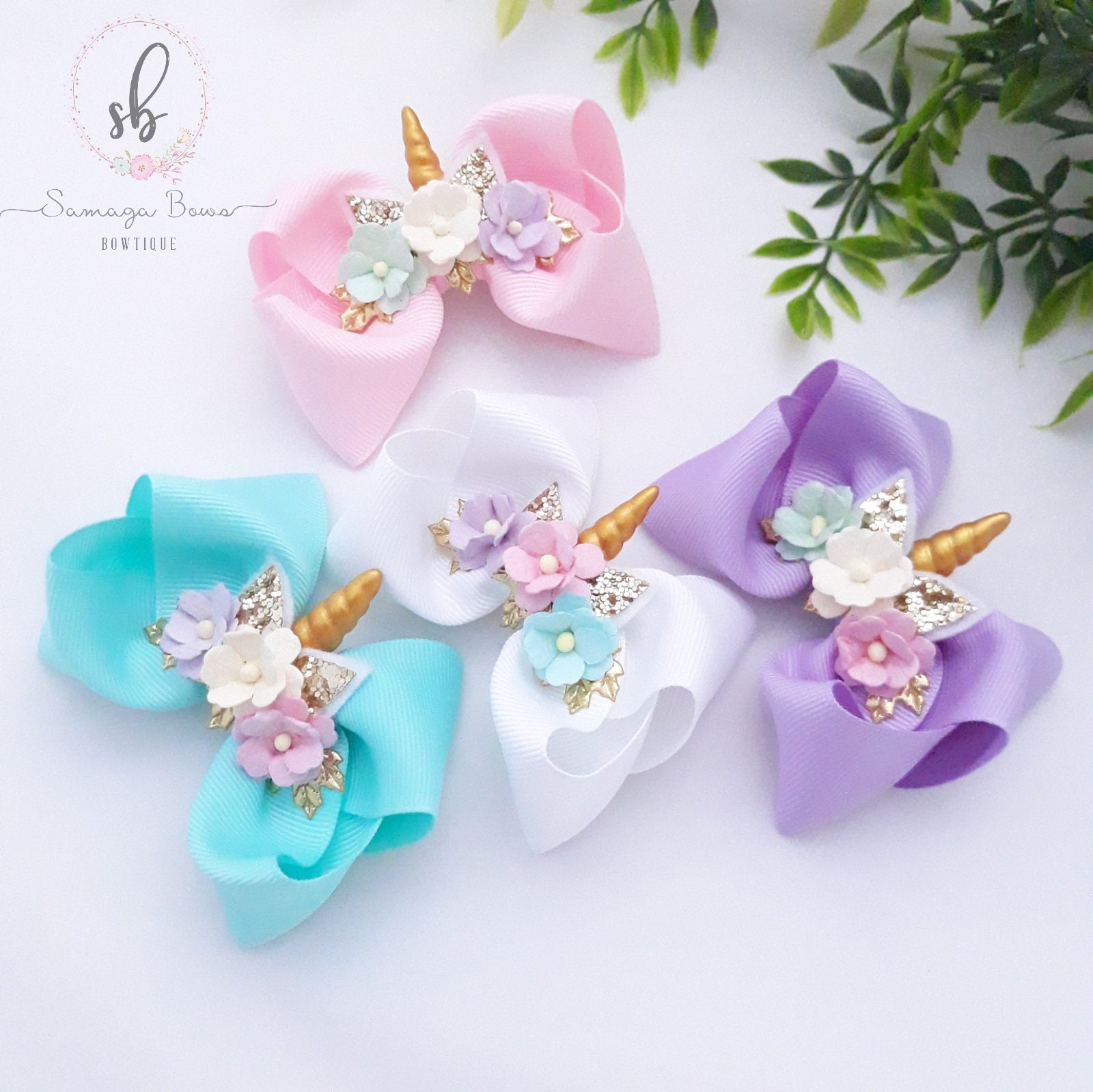 Hair Bow -Bella Unicorn Hair Bow -Bella Unicorn