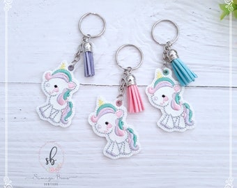 Felt Unicorn Keychain with Tassel, Kids Backpack Charm