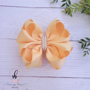 Yellow Double-stacked Bow, Octopus Ribbon Hairbow, Octo 5-inch Hairclip, Yellow Ribbon bow, Stacked Bow for Girls, Yellow Fluffy Bow, Bow