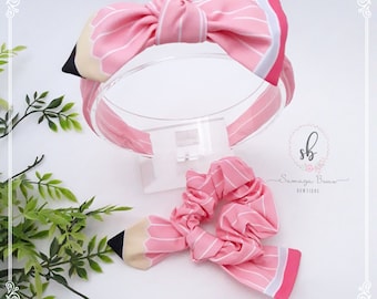 Pink Pencil Headband, Teacher Gift, Teacher Headband, Back-to-School Headband, Pencil Hair Accessory, Girls Headband, Pink Pencil Scrunchie