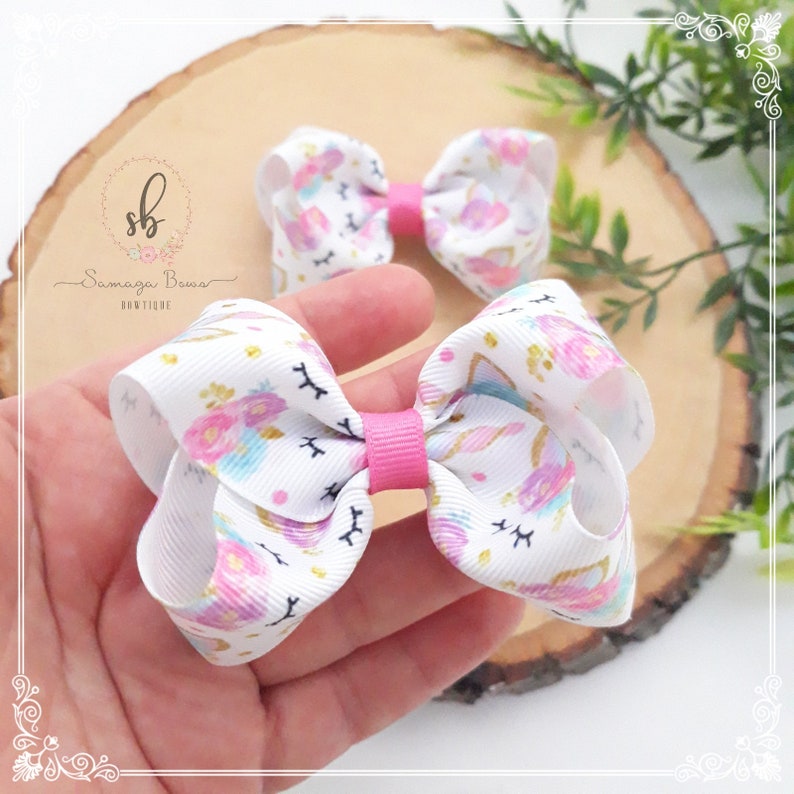 Unicorn Hair Bows Unicorn Bow Unicorn Gift Toddler Unicorn Etsy