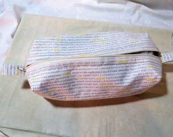 Inspirational text print knitting project bag