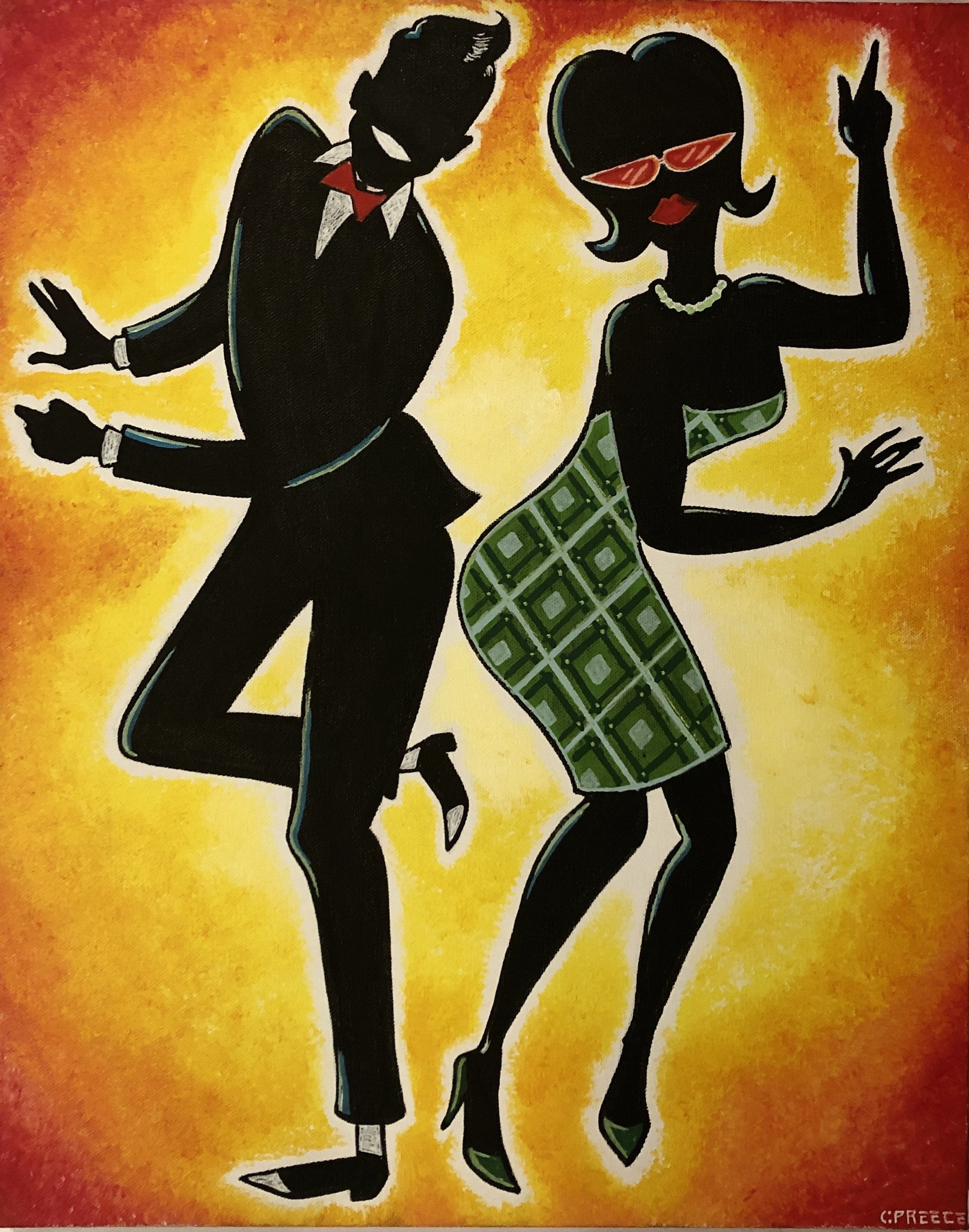 Jazz Dancers Acrylic Painting Etsy Hong Kong