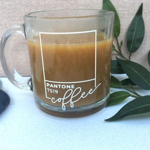 Pantone Glass Mug | Personalized Gift | Glassware | Coffee Mug | Tea Mug | Glass Mug | Womens Gift | Bridemaid Gift | Designer Gift