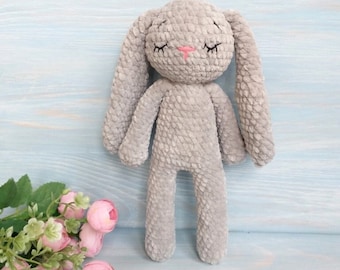 Crochet Bunny Rabbit, Handmade Amigurumi Plush Toy, Newborn Gift