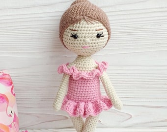 Crochet doll for sale. Ballerina doll toy. Crochet ballerina. Amigurumi doll. Stuffed doll. Gift for girl