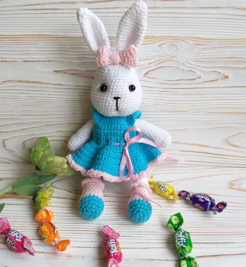 Crochet toy Nursery Decor READY TO SHIP Crochet bunny toy Amigurumi Bunny toy Bunny Rabbit Crochet Soft Toy Stuffed rabbit toy