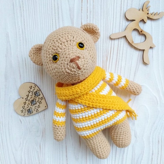 Crochet bear toy Stuffed teddy bear toy Stuffed animal toy gift for baby