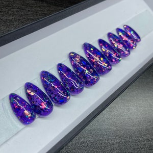 Purple Dreams Glitter Press On Nails
