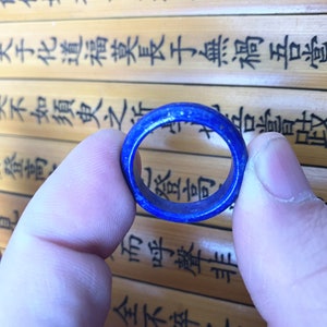 Tamanho 9 3/4 (diâmetro 19,62 mm) Afeganistão Natural Azul lapis lazuli pedra esculpida banda e anel homem e mulher anel