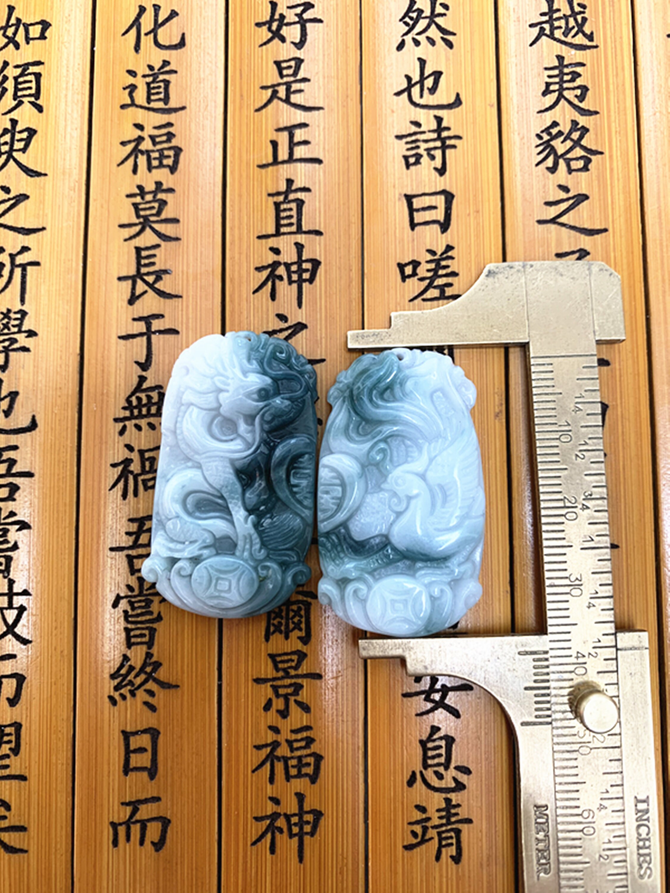 AAA exquisite genuine Natural dark green jade stone carved | Etsy