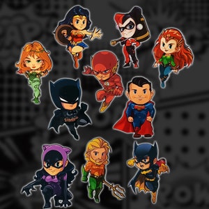 Chibi Heroes 3.5 Inch Vinyl Stickers (DC Inspired 2)