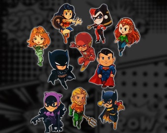 Chibi Heroes 3.5 Inch Vinyl Stickers (DC Inspired 2)