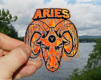 Aries Zodiac Art Vinyl Sticker