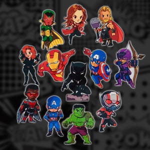 Chibi Heroes 3.5 Inch Vinyl Stickers (Avengers Inspired)