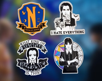 Wednesday Inspired Stickers Vinyl 3.5 inch