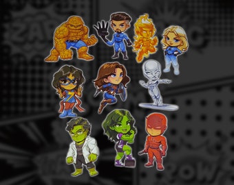 Chibi Heroes 3.5 Inch Vinyl Stickers (Marvel Inspired)