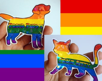 Proud Puppy or Proud Kitty Vinyl Sticker