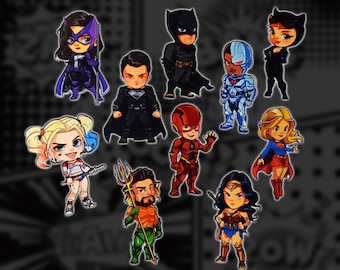 Chibi Heroes 3.5 Inch Vinyl Stickers (DC Inspired)