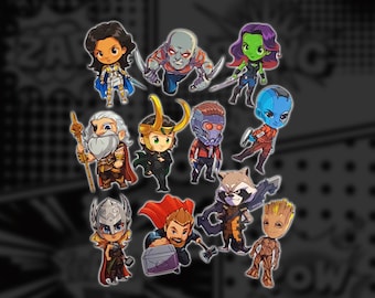 Chibi Heroes 3.5 Inch Vinyl Stickers (Marvel Inspired)