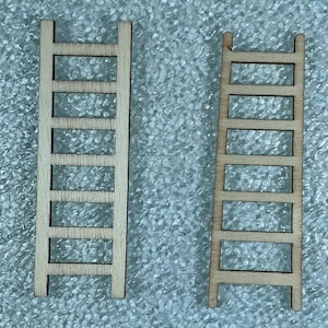 5 pièces - Échelles miniatures en bois - Droites ou coudées pour le bricolage