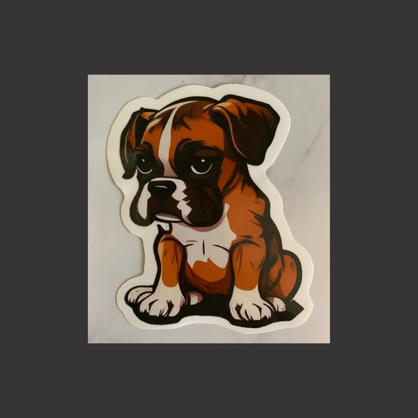 Vinyl Sticker (X-LRG) - BOXER PUPPY - 3.5" x 4.75"