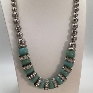 Agate Necklace Crystals Beads 18 inch Necklace Bead Necklace Agate Beads Mom Gift For Her Birthday Gift