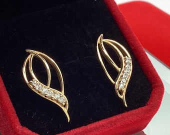 Diamond Earrings Estate Diamond Earrings Genuine Diamonds Angel Wings Diamond Earrings Mom Gift Anniversary Gift Diamond Earrings Gift