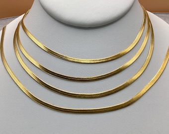 Visgraatketting 14k gold filled 3 mm visgraatketting 16 inch ketting choker ketting cadeau bloemenmeisje bruidsmeisje Sweet Sixteen cadeau