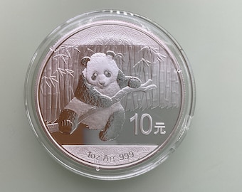 Silver Panda 2014 1 Ounce China Silver Panda BU Proof Coin Collectible 1 Ounce Silver Coin Dad Gift Anniversary Gift Silver Round Coin